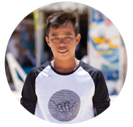 Instructor wearing cool kiteshirt